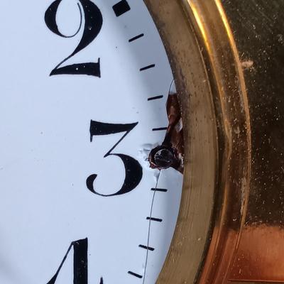 LOT 12: German Brass Mantel Clock with Metal Mantel Clock