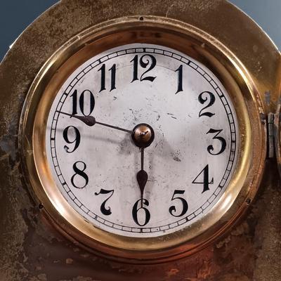 LOT 12: German Brass Mantel Clock with Metal Mantel Clock