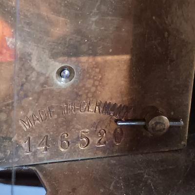 LOT 12: German Brass Mantel Clock with Metal Mantel Clock