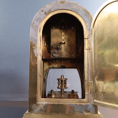 LOT 12: German Brass Mantel Clock with Metal Mantel Clock
