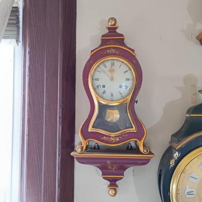 LOT 14: Le Castel Baroque-Style Swiss Made Bracket Clock with Shelf