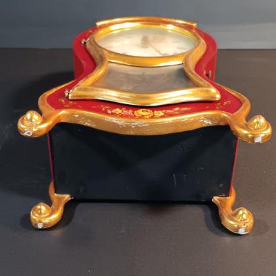 LOT 14: Le Castel Baroque-Style Swiss Made Bracket Clock with Shelf