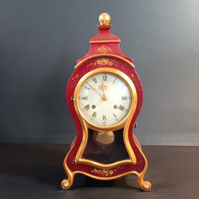 LOT 14: Le Castel Baroque-Style Swiss Made Bracket Clock with Shelf