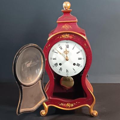 LOT 14: Le Castel Baroque-Style Swiss Made Bracket Clock with Shelf