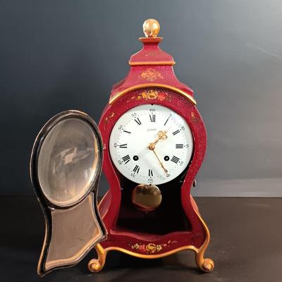 LOT 14: Le Castel Baroque-Style Swiss Made Bracket Clock with Shelf