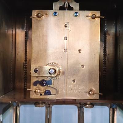 LOT 17: Brass Cased Art Nouveau-Style Pendulum Clock