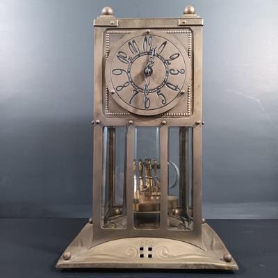 LOT 17: Brass Cased Art Nouveau-Style Pendulum Clock