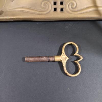 LOT 17: Brass Cased Art Nouveau-Style Pendulum Clock