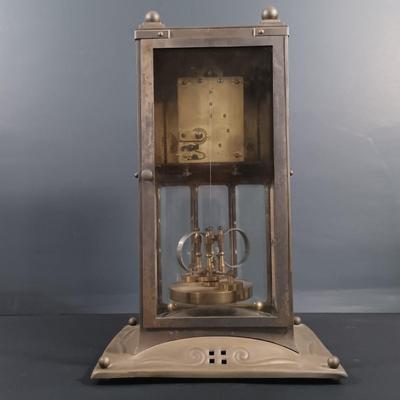 LOT 17: Brass Cased Art Nouveau-Style Pendulum Clock