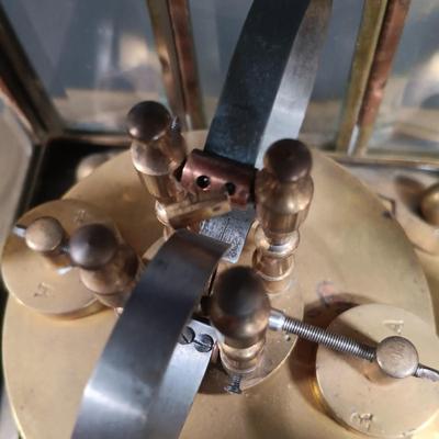 LOT 17: Brass Cased Art Nouveau-Style Pendulum Clock