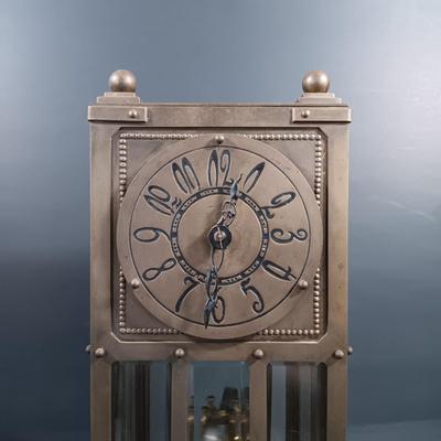 LOT 17: Brass Cased Art Nouveau-Style Pendulum Clock