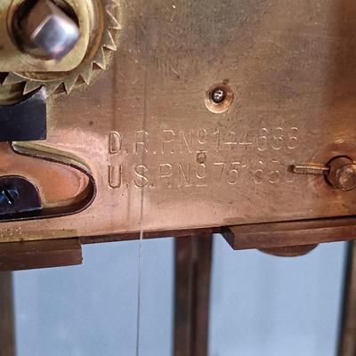 LOT 17: Brass Cased Art Nouveau-Style Pendulum Clock