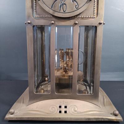 LOT 17: Brass Cased Art Nouveau-Style Pendulum Clock