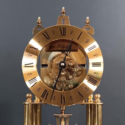 LOT 18: Elgin S. Haller West German Anniversary Clock in Cut Crystal Dome