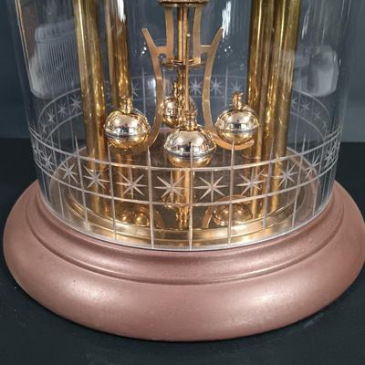 LOT 18: Elgin S. Haller West German Anniversary Clock in Cut Crystal Dome