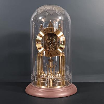 LOT 18: Elgin S. Haller West German Anniversary Clock in Cut Crystal Dome