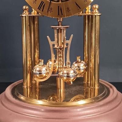 LOT 18: Elgin S. Haller West German Anniversary Clock in Cut Crystal Dome