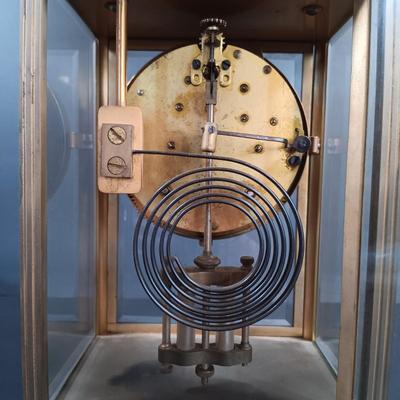 LOT 19: Antique Seth Thomas Brass & Glass Mantel Clock