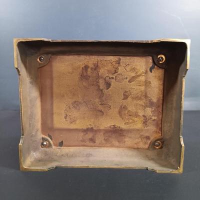 LOT 19: Antique Seth Thomas Brass & Glass Mantel Clock