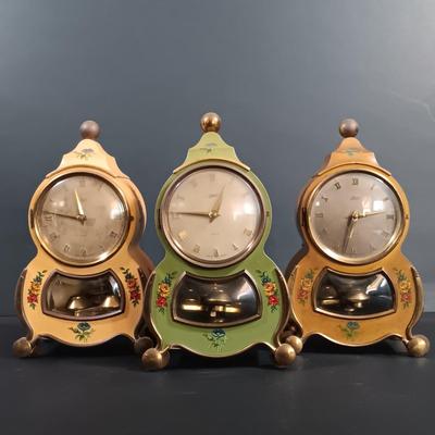 LOT 21: Set of (3) Schatz & Sohne Germany 400-Day Clocks with Shelves