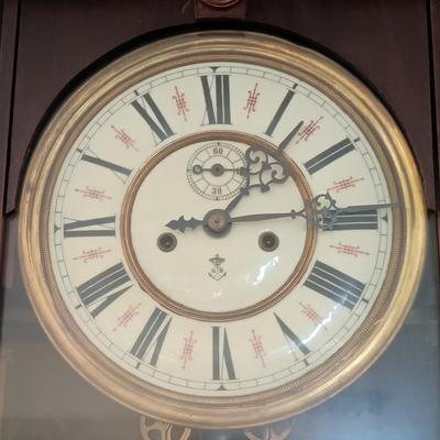 LOT 22: Gustav Becker 4ft Twin-Weight Wall Clock