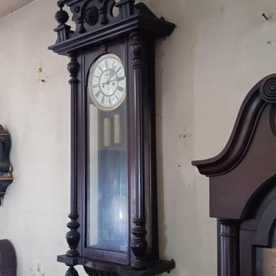 LOT 22: Gustav Becker 4ft Twin-Weight Wall Clock
