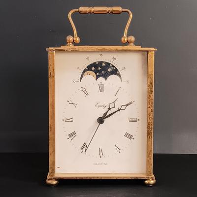 LOT 23: Lebolt & Co. Glass-Case Anniversary Clock w/ Equity Rising Moon Clock