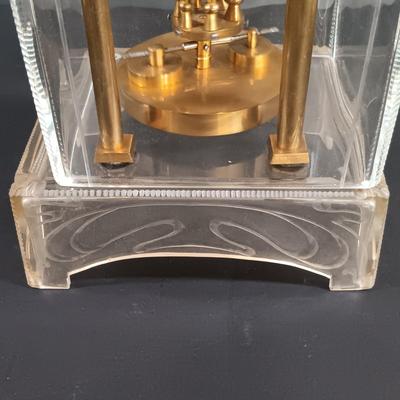 LOT 23: Lebolt & Co. Glass-Case Anniversary Clock w/ Equity Rising Moon Clock