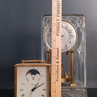 LOT 23: Lebolt & Co. Glass-Case Anniversary Clock w/ Equity Rising Moon Clock