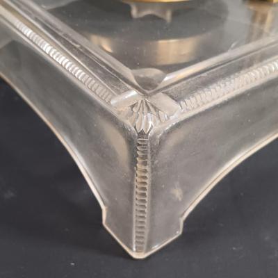 LOT 23: Lebolt & Co. Glass-Case Anniversary Clock w/ Equity Rising Moon Clock