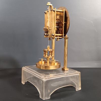 LOT 23: Lebolt & Co. Glass-Case Anniversary Clock w/ Equity Rising Moon Clock