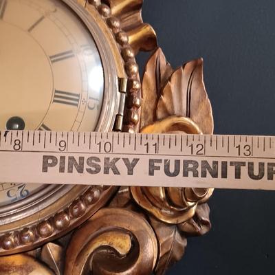 LOT 24: Westerstrand Töreboda Swedish Rococo-Style Gilt Wood Wall Clock