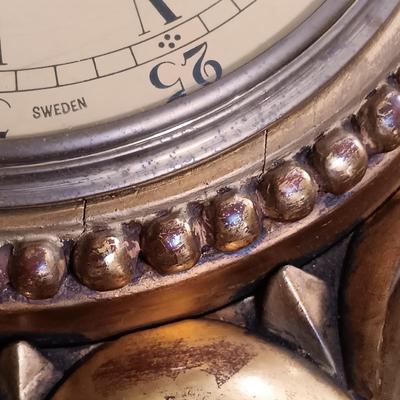 LOT 24: Westerstrand Töreboda Swedish Rococo-Style Gilt Wood Wall Clock