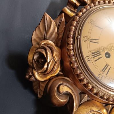 LOT 24: Westerstrand Töreboda Swedish Rococo-Style Gilt Wood Wall Clock