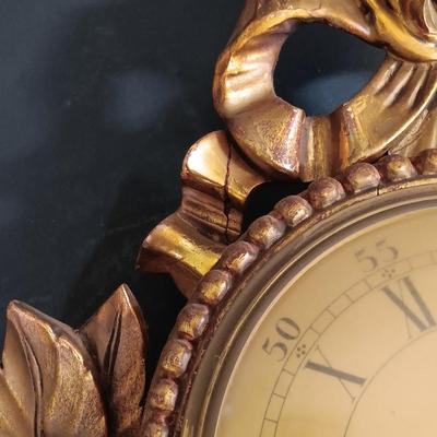 LOT 24: Westerstrand Töreboda Swedish Rococo-Style Gilt Wood Wall Clock