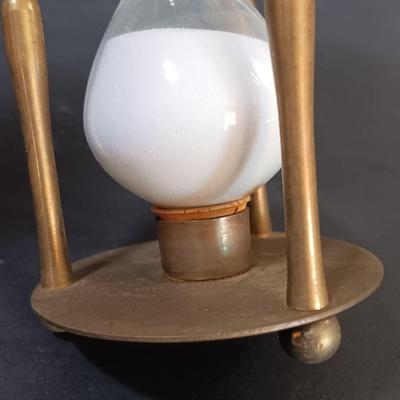 LOT 25: Swiza Sheffield 8-Day Desk Clock, Grammes Perpetual Flip Calendar, Brass Hourglass & Black Starr & Frost 8-Day Desk Clock