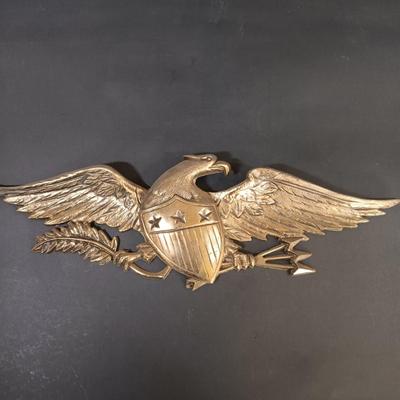 LOT 26: Vintage Brass Eagle Plaque, Philadelphia Mfg. Co. Lincoln Bronze Busts & Books