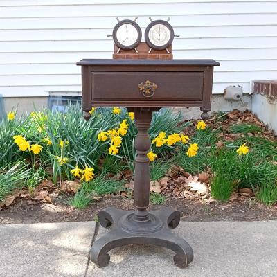 LOT 191: Vintage Nightstand with Airguide Weather Station