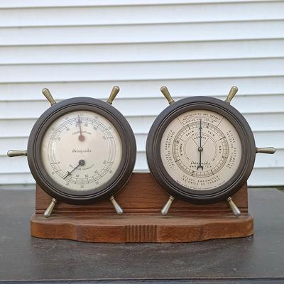 LOT 191: Vintage Nightstand with Airguide Weather Station