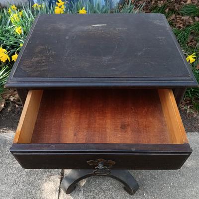 LOT 191: Vintage Nightstand with Airguide Weather Station