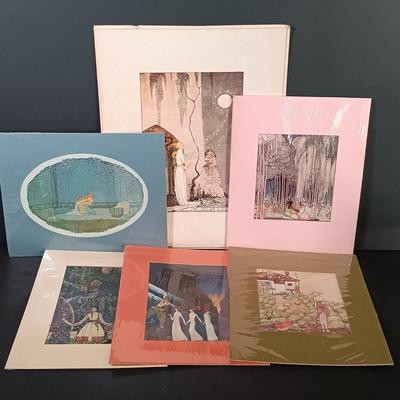 LOT 194: Kay Nielsen Matted Prints with 'One Hundred Etchings' from the Collection of the State Hermitage Museum 1964 Book