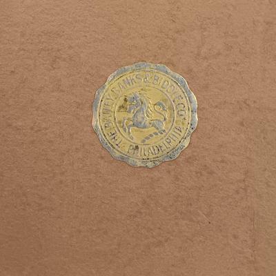 LOT 195: 1876 Philadelphia Centennial Exhibition Visitors Guide w/ Brass Eagle Flag Topper, Bailey Banks & Biddle Co. Miniature...