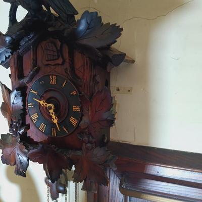 LOT 196: Vintage Wood Cuckoo Clock