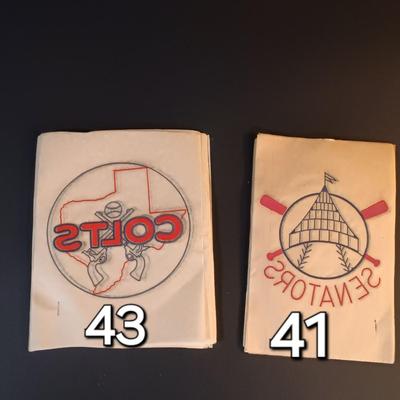 LOT 200: Vintage Iron-On Baseball Team Transfers