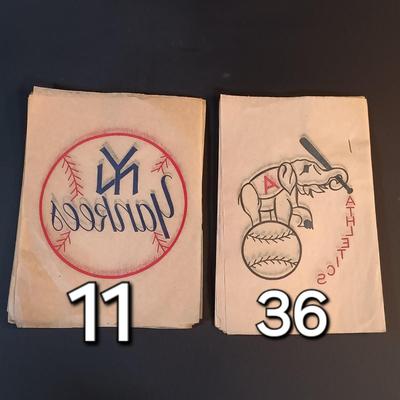 LOT 200: Vintage Iron-On Baseball Team Transfers