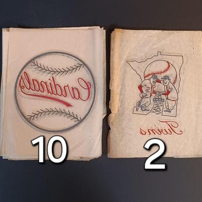LOT 200: Vintage Iron-On Baseball Team Transfers