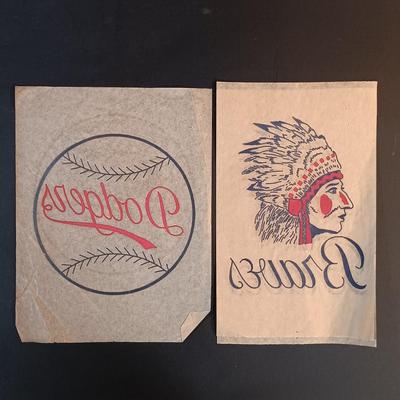 LOT 200: Vintage Iron-On Baseball Team Transfers