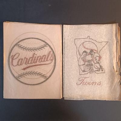 LOT 200: Vintage Iron-On Baseball Team Transfers