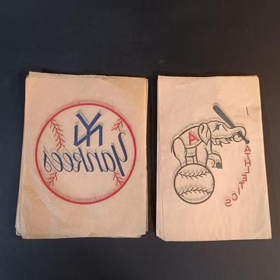 LOT 200: Vintage Iron-On Baseball Team Transfers