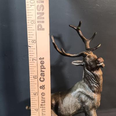 LOT 201: Cast Metal Elk Figurine, Vintage Stone Axe, Stone Arrowheads, Dried Shelf Mushroom & More